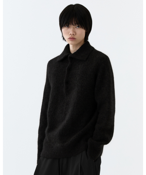 THEENDQUESTION(ジエンドクエスチョン)の「Kid mohair button turtle knit top / BLACK(ニット/セーター・レディース・その他・FREE)」の2枚目の写真