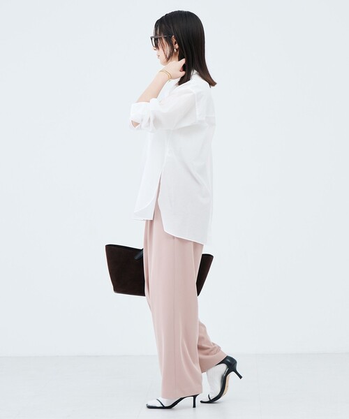 Rie Miller（リエミラー）の「ウォッシャブルフリルカラーセンターベント（シャツ/ブラウス・レディース・ホワイト系その他4/キナリ/ライトブルー・38）」の22枚目の写真