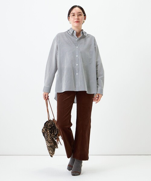 Rie Miller（リエミラー）の「ウォッシャブルフリルカラーセンターベント（シャツ/ブラウス・レディース・ホワイト系その他4/キナリ/ライトブルー・38）」の15枚目の写真
