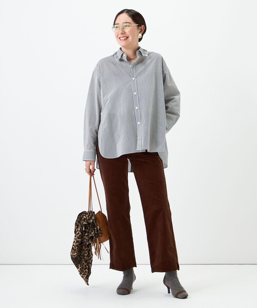 Rie Miller（リエミラー）の「ウォッシャブルフリルカラーセンターベント（シャツ/ブラウス・レディース・ホワイト系その他4/キナリ/ライトブルー・38）」の16枚目の写真