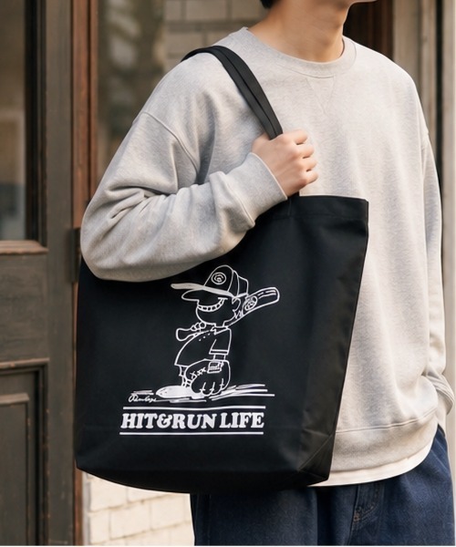 Rawlings(ローリングス)の「【Rawlings/ローリングス】BASEBALL BOY TOTE /キャンバストートバッグ ロゴプリント(トートバッグ・レディース・ブラック/オフホワイト・FREE)」の1枚目の写真