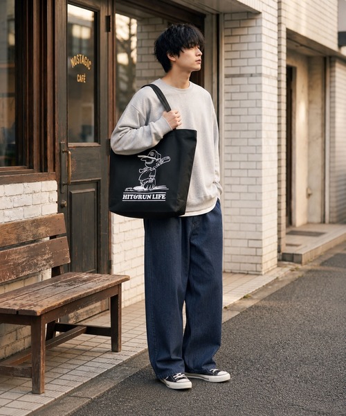 Rawlings(ローリングス)の「【Rawlings/ローリングス】BASEBALL BOY TOTE /キャンバストートバッグ ロゴプリント(トートバッグ・レディース・ブラック/オフホワイト・FREE)」の5枚目の写真