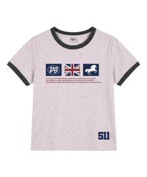 PGスタープリントリング半袖Tシャツメランジピンク