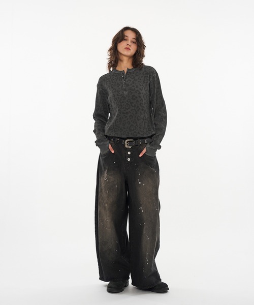 WISH FOR EVER（ウィッシュフォーエバー）の「ASSORT DRAW CODE HENRY NECK THERMAL LONG SLEEVE / アソートドローコードヘンリーネックサーマルロングスリーブ（Tシャツ/カットソー・メンズ・グリーン系その他/ブラック/グリーン/グレー/リアルツリーカモ/ピンク・SMALL/MEDIUM/LARGE）」の7枚目の写真