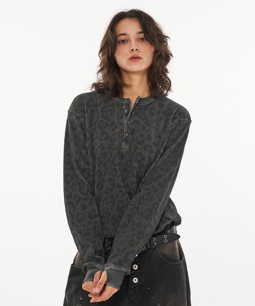 WISH FOR EVER（ウィッシュフォーエバー）の「ASSORT DRAW CODE HENRY NECK THERMAL LONG SLEEVE / アソートドローコードヘンリーネックサーマルロングスリーブ（Tシャツ/カットソー・メンズ・グリーン系その他/ブラック/グリーン/グレー/リアルツリーカモ/ピンク・SMALL/MEDIUM/LARGE）」の15枚目の写真