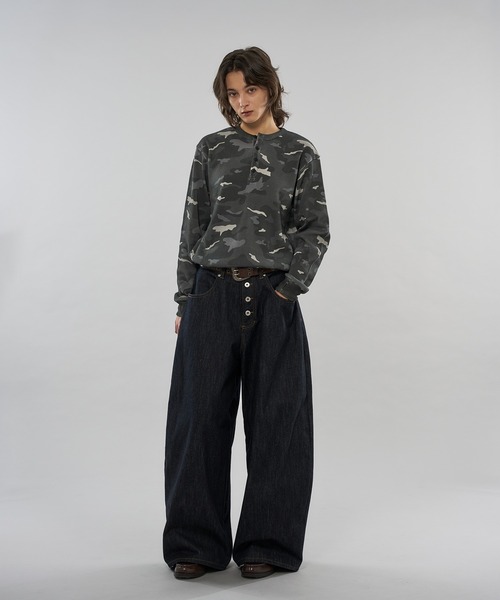 WISH FOR EVER（ウィッシュフォーエバー）の「ASSORT DRAW CODE HENRY NECK THERMAL LONG SLEEVE / アソートドローコードヘンリーネックサーマルロングスリーブ（Tシャツ/カットソー・メンズ・グリーン系その他/ブラック/グリーン/グレー/リアルツリーカモ/ピンク・SMALL/MEDIUM/LARGE）」の8枚目の写真