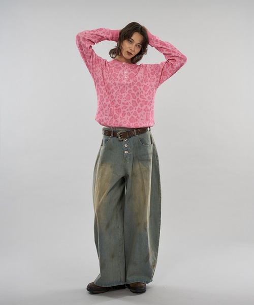 WISH FOR EVER（ウィッシュフォーエバー）の「ASSORT DRAW CODE HENRY NECK THERMAL LONG SLEEVE / アソートドローコードヘンリーネックサーマルロングスリーブ（Tシャツ/カットソー・メンズ・グリーン系その他/ブラック/グリーン/グレー/リアルツリーカモ/ピンク・SMALL/MEDIUM/LARGE）」の11枚目の写真