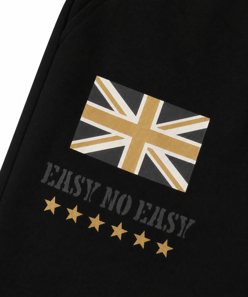 EASY NO EASY（イージーノーイージー）の「ホースユニオンジャックバミューダスウェットパンツ - ブラック（その他パンツ・レディース・その他・1/2）」の3枚目の写真