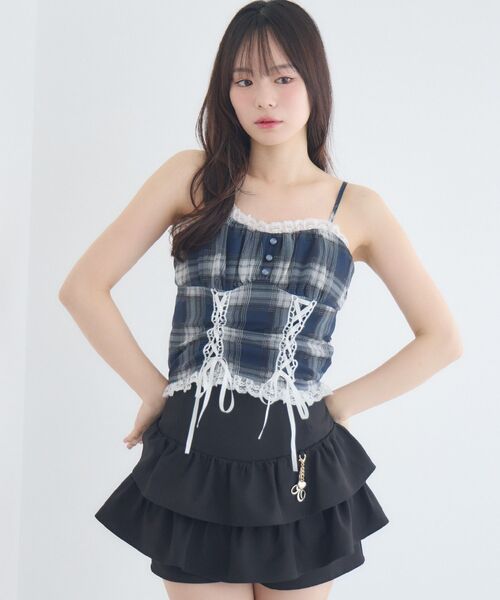 ems excite(エムズエキサイト)の「レースアップキャミ&カーデSET(シャツ/ブラウス・レディース・ブラウン系その他4/ブルー系その他2/ブラック系その他・FREE)」の8枚目の写真