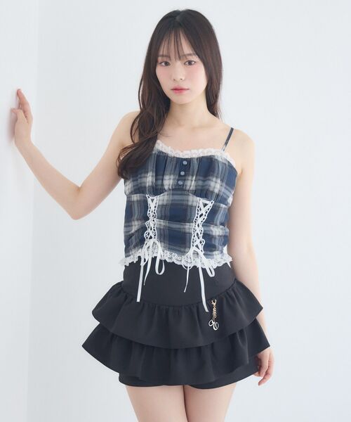 ems excite(エムズエキサイト)の「レースアップキャミ&カーデSET(シャツ/ブラウス・レディース・ブラウン系その他4/ブルー系その他2/ブラック系その他・FREE)」の9枚目の写真
