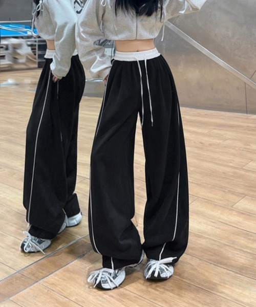 Miniministore(ミニミニストア)の「配色ラインスウェットパンツ ワイドパンツ(スウェットパンツ・レディース・ブラック/ネイビー/グレー・FREE)」の22枚目の写真
