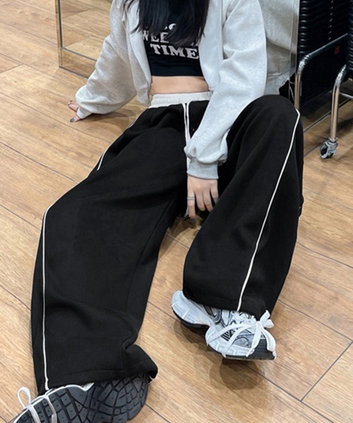 Miniministore(ミニミニストア)の「配色ラインスウェットパンツ ワイドパンツ(スウェットパンツ・レディース・ブラック/ネイビー/グレー・FREE)」の21枚目の写真