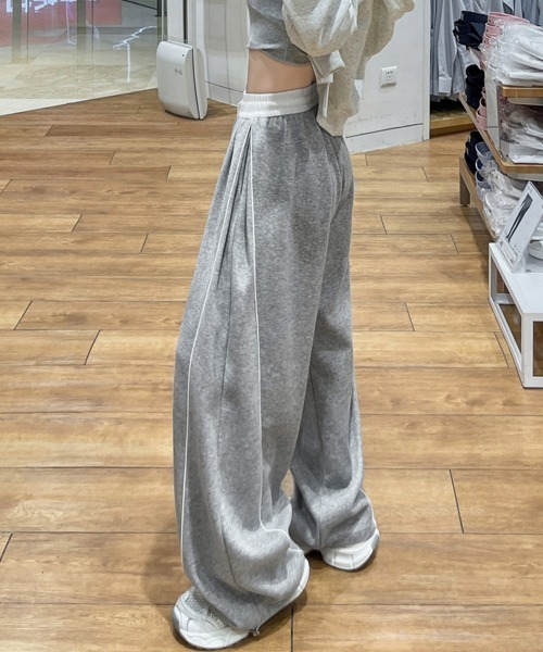 Miniministore(ミニミニストア)の「配色ラインスウェットパンツ ワイドパンツ(スウェットパンツ・レディース・ブラック/ネイビー/グレー・FREE)」の18枚目の写真