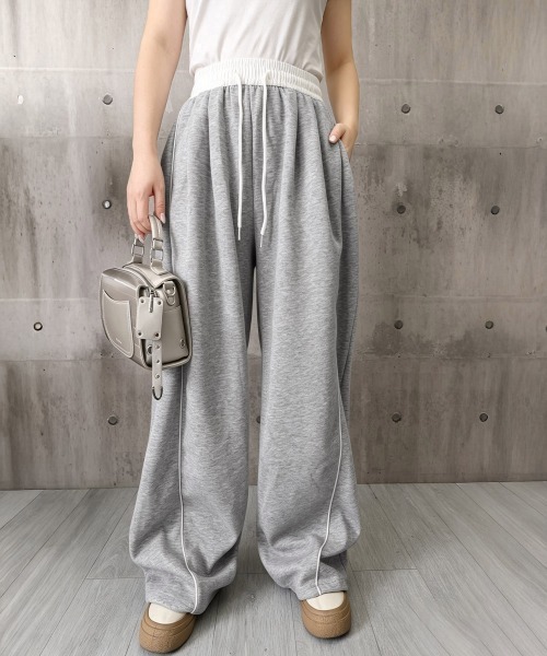 Miniministore(ミニミニストア)の「配色ラインスウェットパンツ ワイドパンツ(スウェットパンツ・レディース・ブラック/ネイビー/グレー・FREE)」の11枚目の写真