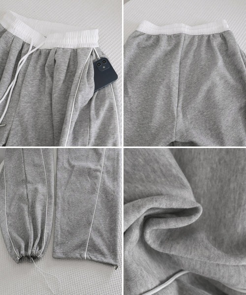 Miniministore(ミニミニストア)の「配色ラインスウェットパンツ ワイドパンツ(スウェットパンツ・レディース・ブラック/ネイビー/グレー・FREE)」の5枚目の写真