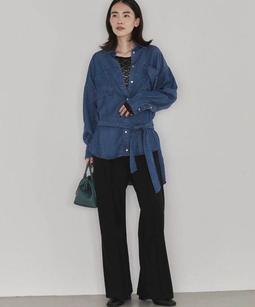 Doux archives(ドゥアルシーヴ)の「ストレッチレースTOPS(Tシャツ/カットソー・レディース・ダークブラウン/オフホワイト/ブラック・FREE)」の14枚目の写真