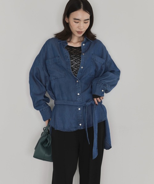 Doux archives(ドゥアルシーヴ)の「ストレッチレースTOPS(Tシャツ/カットソー・レディース・ダークブラウン/オフホワイト/ブラック・FREE)」の16枚目の写真