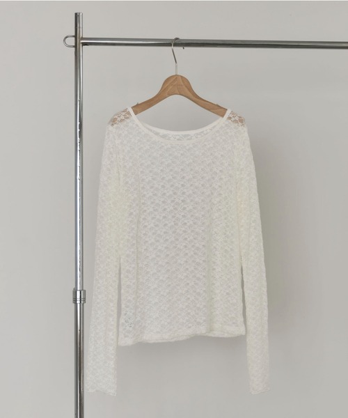 Doux archives(ドゥアルシーヴ)の「ストレッチレースTOPS(Tシャツ/カットソー・レディース・ダークブラウン/オフホワイト/ブラック・FREE)」の21枚目の写真
