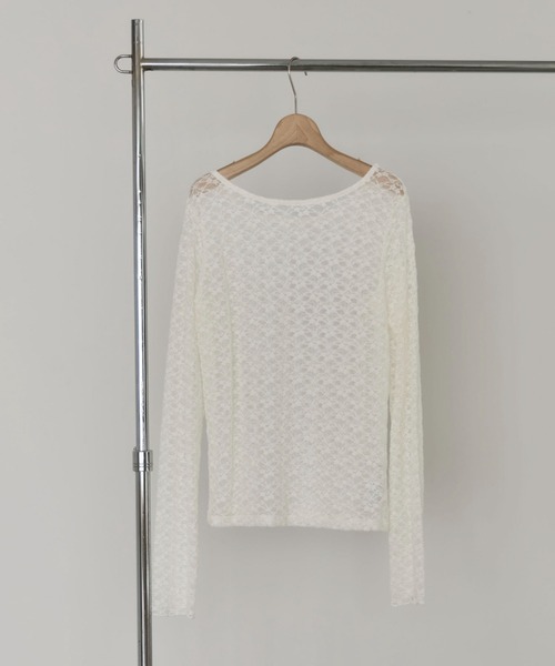 Doux archives(ドゥアルシーヴ)の「ストレッチレースTOPS(Tシャツ/カットソー・レディース・ダークブラウン/オフホワイト/ブラック・FREE)」の22枚目の写真