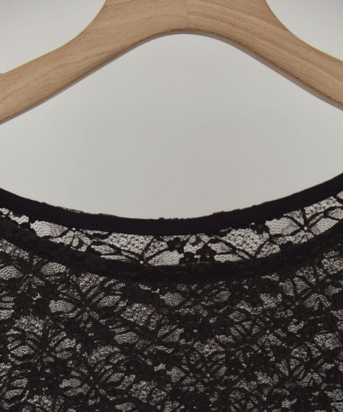 Doux archives(ドゥアルシーヴ)の「ストレッチレースTOPS(Tシャツ/カットソー・レディース・ダークブラウン/オフホワイト/ブラック・FREE)」の11枚目の写真