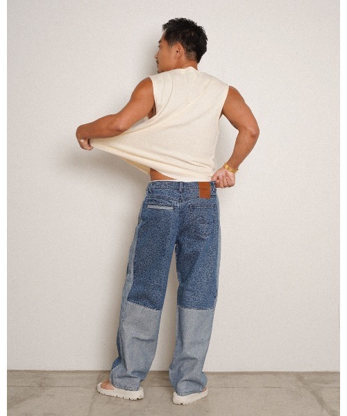 #Re:room（リルーム）の「レオパードパターンワイドデニムパンツ（デニムパンツ・メンズ・ブルー/ブラック・SMALL/MEDIUM/LARGE）」の7枚目の写真