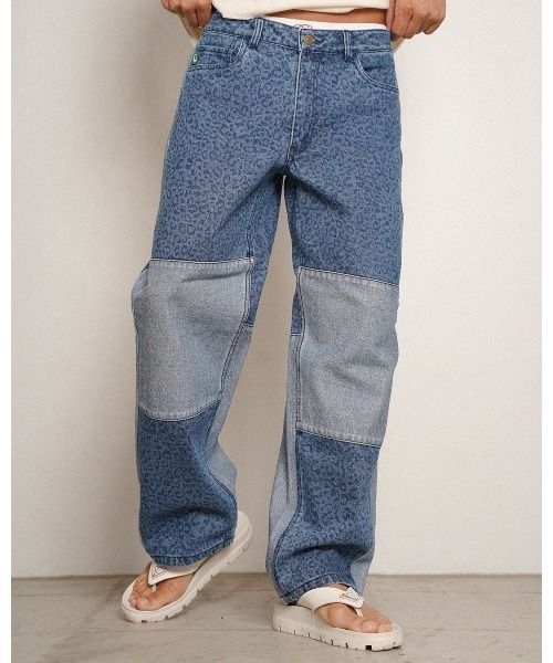 #Re:room（リルーム）の「レオパードパターンワイドデニムパンツ（デニムパンツ・メンズ・ブルー/ブラック・SMALL/MEDIUM/LARGE）」の9枚目の写真