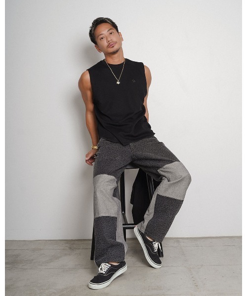 #Re:room（リルーム）の「レオパードパターンワイドデニムパンツ（デニムパンツ・メンズ・ブルー/ブラック・SMALL/MEDIUM/LARGE）」の22枚目の写真