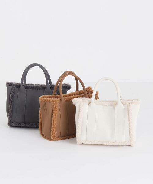 NATURAL BEAUTY BASIC(ナチュラルビューティーベーシック)の「テディベアートート(トートバッグ・レディース・キャメル/グレー/オフホワイト・-)」の2枚目の写真