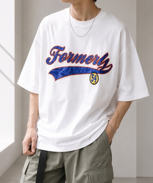 Bling Leads（ブリングリーズ）の「【Bls】 【ZM】【Bling Leads】オーバーサイズ ワッペン刺繍TEE（Tシャツ/カットソー・メンズ・ダークグリーン/スミクロ/ブルー系その他2/ホワイト系その他・LARGE）」の2枚目の写真