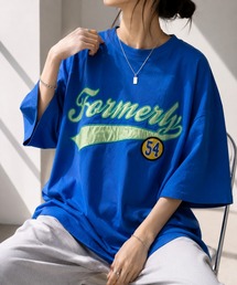 【Bls】 【ZM】【Bling Leads】オーバーサイズ ワッペン刺繍TEE