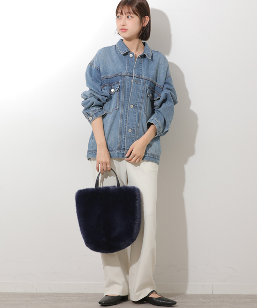 JOURNAL STANDARD relume(ジャーナルスタンダード レリューム)の「《WEB限定追加》relumeファーバッグ(ハンドバッグ・レディース・ネイビー/チャコールグレー/ベージュ・FREE)」の7枚目の写真