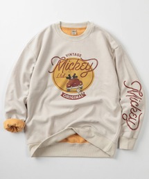 【71】【Disney/ディズニー】 ミッキーマウス 裏配色 レトロプリント クルーネック アメカジ スウェット/オーバーサイズ/古着風/古着MIX/ユニセックス/レディース/メンズ
