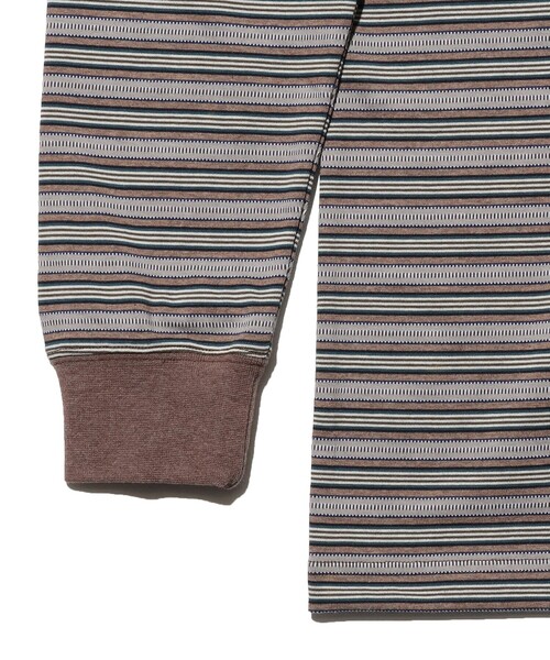 BEAMS PLUS（ビームスプラス）の「Pocket Tee Multi Stripe②（Tシャツ/カットソー・メンズ・ブラウン/ブルー・X-LARGE/LARGE/MEDIUM/SMALL）」の5枚目の写真