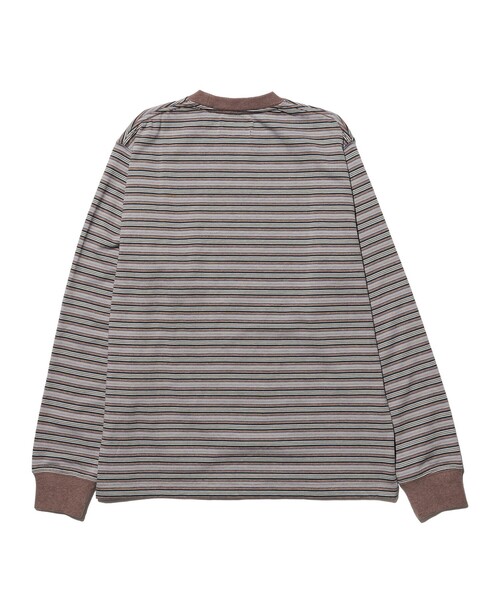 BEAMS PLUS（ビームスプラス）の「Pocket Tee Multi Stripe②（Tシャツ/カットソー・メンズ・ブラウン/ブルー・X-LARGE/LARGE/MEDIUM/SMALL）」の7枚目の写真