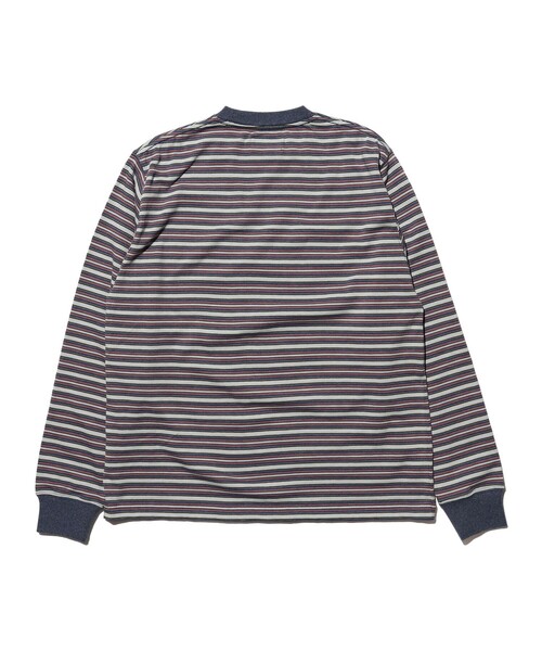 BEAMS PLUS（ビームスプラス）の「Pocket Tee Multi Stripe②（Tシャツ/カットソー・メンズ・ブラウン/ブルー・X-LARGE/LARGE/MEDIUM/SMALL）」の9枚目の写真