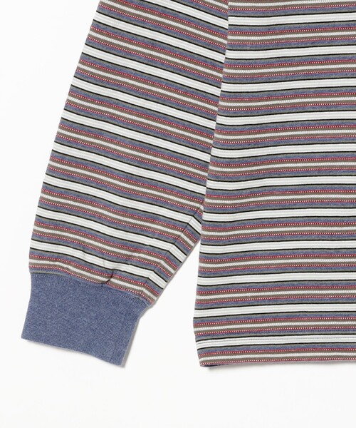 BEAMS PLUS（ビームスプラス）の「Pocket Tee Multi Stripe②（Tシャツ/カットソー・メンズ・ブラウン/ブルー・X-LARGE/LARGE/MEDIUM/SMALL）」の12枚目の写真
