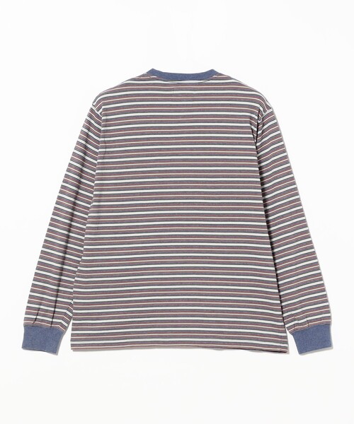 BEAMS PLUS（ビームスプラス）の「Pocket Tee Multi Stripe②（Tシャツ/カットソー・メンズ・ブラウン/ブルー・X-LARGE/LARGE/MEDIUM/SMALL）」の13枚目の写真