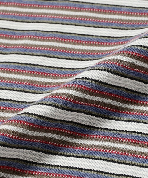 BEAMS PLUS（ビームスプラス）の「Pocket Tee Multi Stripe②（Tシャツ/カットソー・メンズ・ブラウン/ブルー・X-LARGE/LARGE/MEDIUM/SMALL）」の15枚目の写真