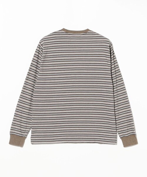 BEAMS PLUS（ビームスプラス）の「Pocket Tee Multi Stripe②（Tシャツ/カットソー・メンズ・ブラウン/ブルー・X-LARGE/LARGE/MEDIUM/SMALL）」の17枚目の写真