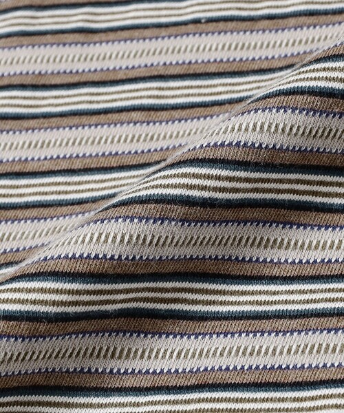 BEAMS PLUS（ビームスプラス）の「Pocket Tee Multi Stripe②（Tシャツ/カットソー・メンズ・ブラウン/ブルー・X-LARGE/LARGE/MEDIUM/SMALL）」の18枚目の写真