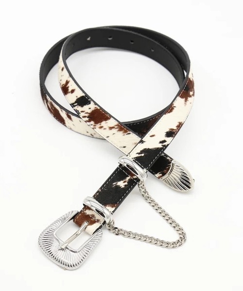 JIEDA(ジエダ)の「JIEDA / ジエダ HAIRCALF WESTERN BELT(ベルト・メンズ・キャメル/ブラック・FREE)」の2枚目の写真