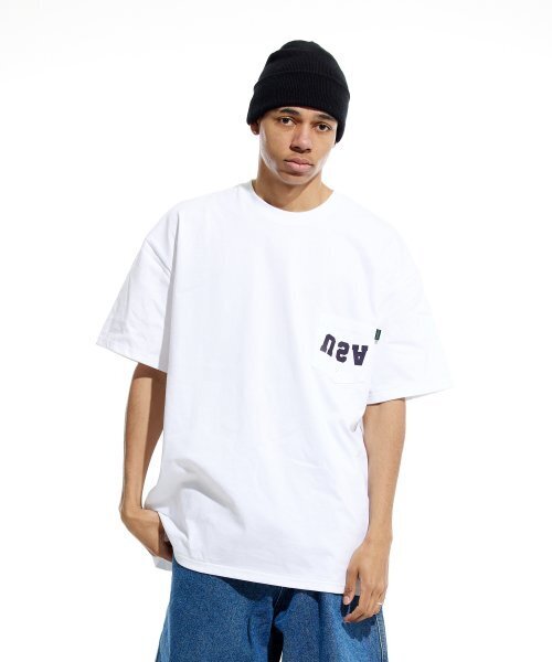 CREAM SODA LAB(クリームソーダラボ)の「リバースUSAオーバーサイズヘビーウェイトポケット半袖Tシャツホワイト(Tシャツ/カットソー・メンズ・その他・LARGE/X-LARGE/MEDIUM)」の7枚目の写真