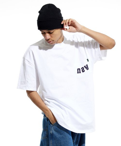 CREAM SODA LAB(クリームソーダラボ)の「リバースUSAオーバーサイズヘビーウェイトポケット半袖Tシャツホワイト(Tシャツ/カットソー・メンズ・その他・LARGE/X-LARGE/MEDIUM)」の5枚目の写真