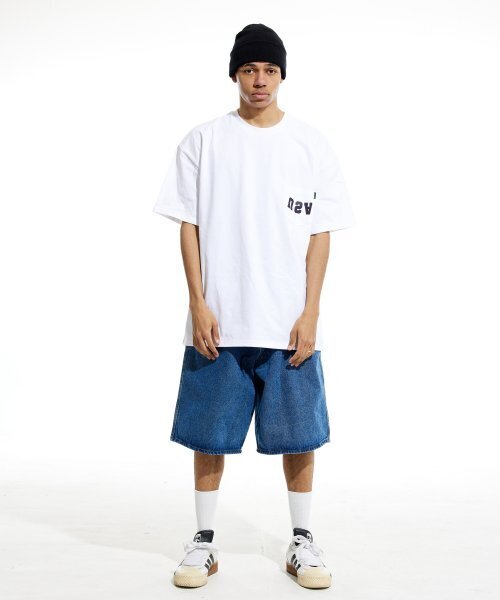 CREAM SODA LAB(クリームソーダラボ)の「リバースUSAオーバーサイズヘビーウェイトポケット半袖Tシャツホワイト(Tシャツ/カットソー・メンズ・その他・LARGE/X-LARGE/MEDIUM)」の4枚目の写真