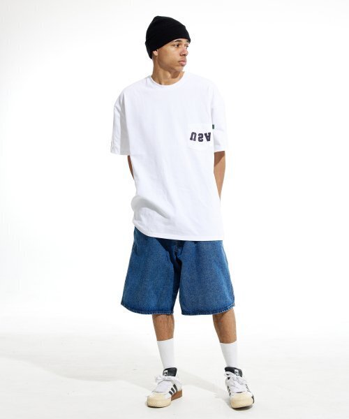 CREAM SODA LAB(クリームソーダラボ)の「リバースUSAオーバーサイズヘビーウェイトポケット半袖Tシャツホワイト(Tシャツ/カットソー・メンズ・その他・LARGE/X-LARGE/MEDIUM)」の2枚目の写真