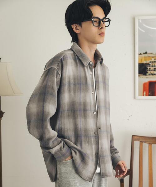 SENSE OF PLACE by URBAN RESEARCH(センスオブプレイスバイアーバンリサーチ)の「オンブレーチェックレギュラーカラーシャツ(シャツ/ブラウス・メンズ・ブルー/ブラウン/グレー・X-LARGE/MEDIUM/LARGE)」の8枚目の写真