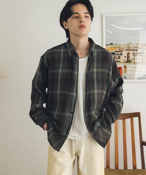 SENSE OF PLACE by URBAN RESEARCH(センスオブプレイスバイアーバンリサーチ)の「オンブレーチェックレギュラーカラーシャツ(シャツ/ブラウス・メンズ・ブルー/ブラウン/グレー・X-LARGE/MEDIUM/LARGE)」の15枚目の写真