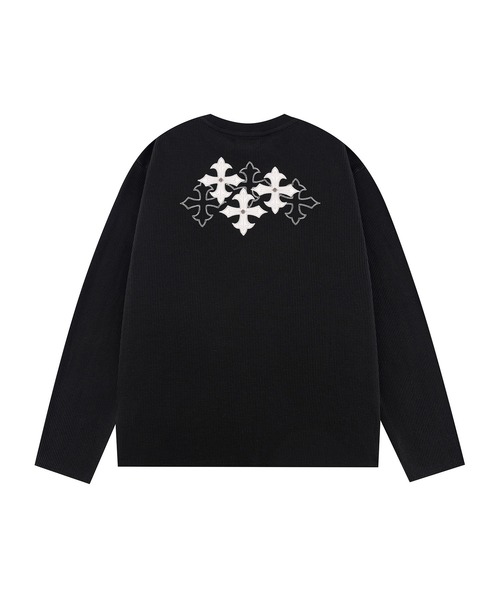 SUPPLIER（サプライヤー）の「ロンT｜Multiple Cross Thermal Long Sleeve Tee｜SUPPLIER（Tシャツ/カットソー・メンズ・ブラック/オフホワイト・MEDIUM/LARGE/X-LARGE/SMALL）」の7枚目の写真