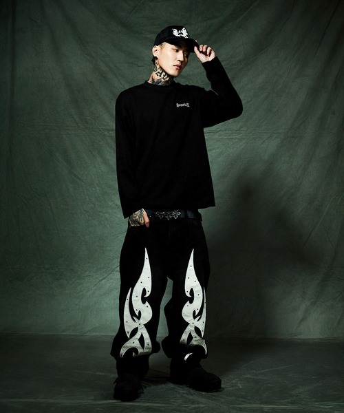 SUPPLIER（サプライヤー）の「ロンT｜Multiple Cross Thermal Long Sleeve Tee｜SUPPLIER（Tシャツ/カットソー・メンズ・ブラック/オフホワイト・MEDIUM/LARGE/X-LARGE/SMALL）」の4枚目の写真
