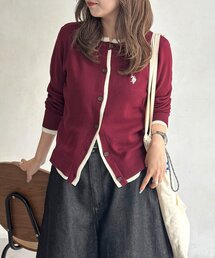 フェイクレイヤードクルーカーディガン